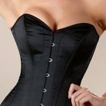 SCHWARZES SATINKORSETT