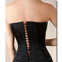 SCHWARZES SATINKORSETT