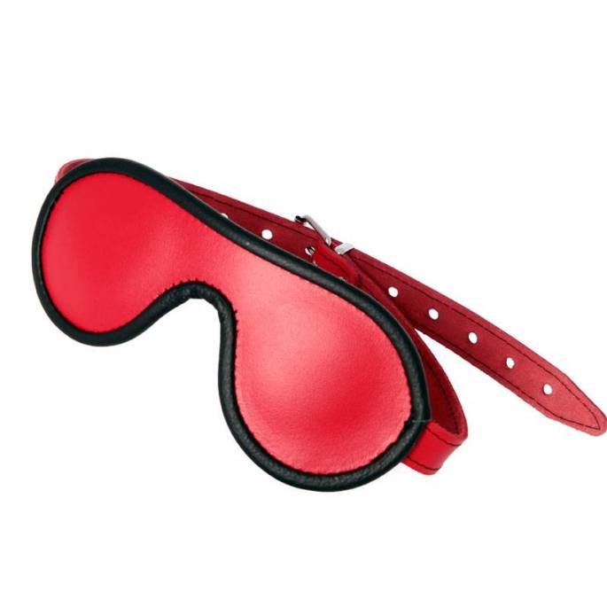 MASQUE OCCULTANT CUIR ROUGE