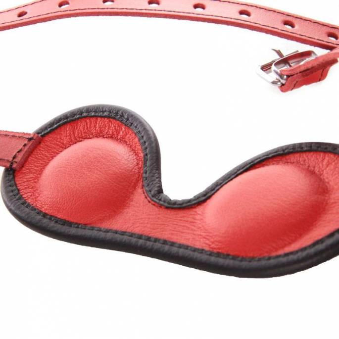 MASQUE OCCULTANT CUIR ROUGE