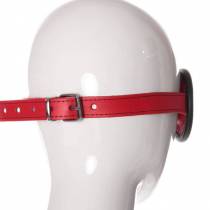 MASQUE OCCULTANT CUIR ROUGE