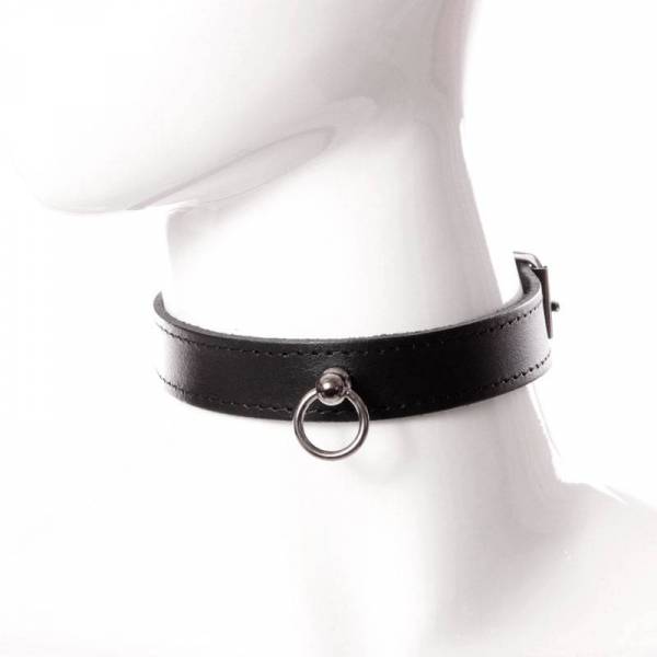BLACK LEATHER NECKLACE + RING