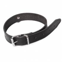 COLLIER CUIR NOIR + ANNEAU