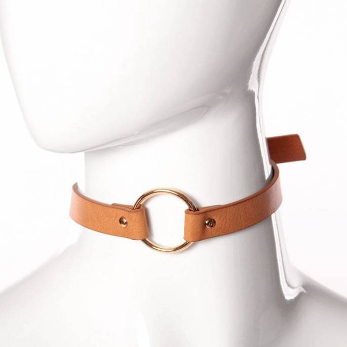 MAZE - HALSBAND MIT EINFACHEM RING BRAUN