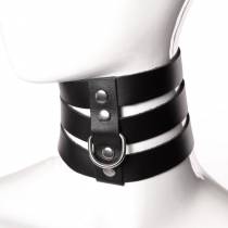 HALSBAND MIT 3 BÄNDERN AUS SCHWARZEM LEDER