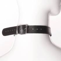 HALSBAND AUS FEINEM LEDER SCHWARZ + RING