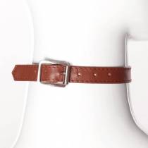 COLLIER CUIR MARRON FIN 1,5CM