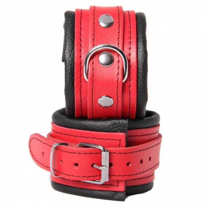 MENOTTES CUIR ROUGE/NOIR