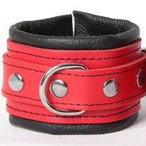 HANDSCHELLEN LEDER ROT/SCHWARZ