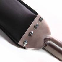 GRAND PADDLE CUIR NOIR MANCHE ACIER - LUXE