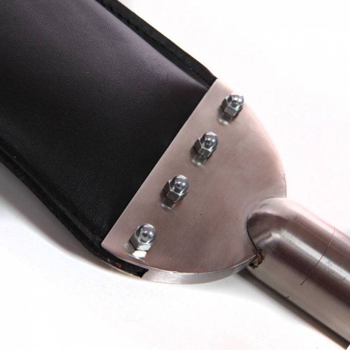 GRAND PADDLE CUIR NOIR MANCHE ACIER - LUXE