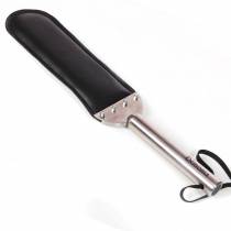 GROSSES PADDLE SCHWARZES LEDER STAHLGRIFF - LUXUS