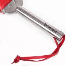 GRAND PADDLE CUIR ROUGE MANCHE ACIER