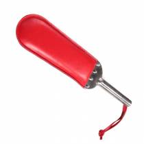 GROSSES PADDLE ROTES LEDER STAHLSTIEL