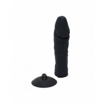DILDO MIT ABNEHMBAREM SAUGNAPF SILIKON SCHWARZ