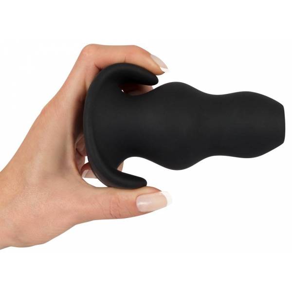 2 BALL SILICONE TUNNEL PLUG BLACK