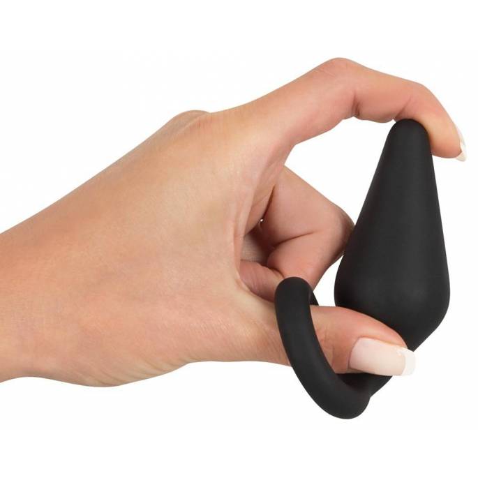 PLUG BAGUE SILICONE NOIR SMALL ( 7.5x1 - 3.4cm )