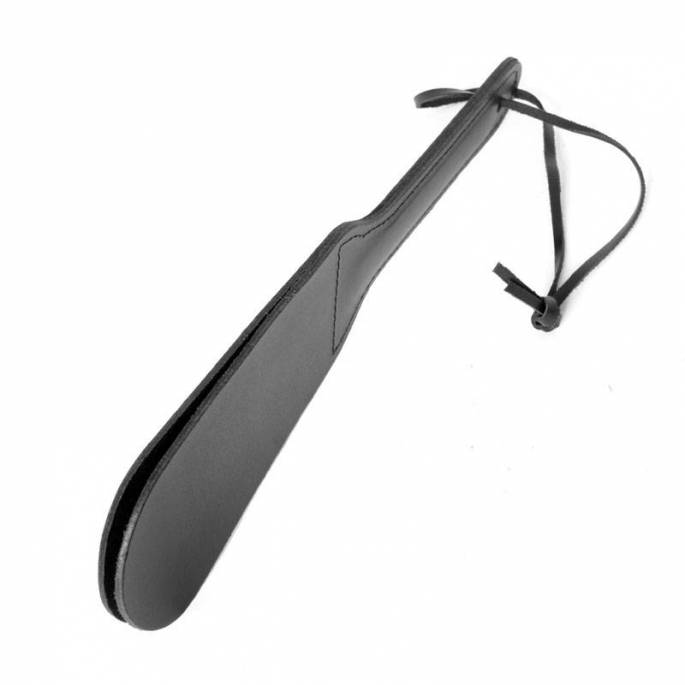 PADDLE CUIR NOIR SLAPPER