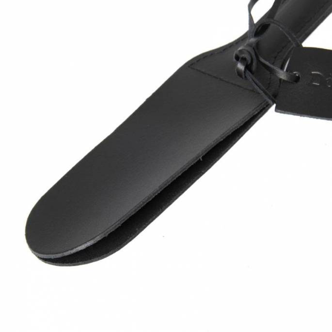 PADDLE CUIR NOIR SLAPPER