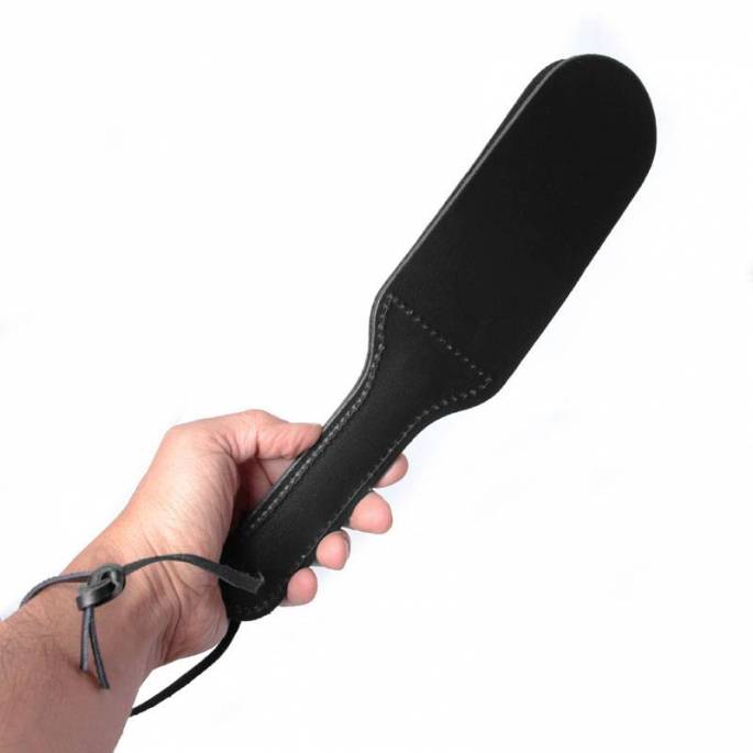PADDLE CUIR NOIR SLAPPER