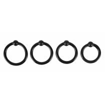 SET 4 COCKRINGS SILIKON SCHWARZ (25.28.30.32mm)