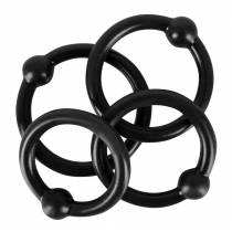 SET 4 COCKRINGS SILICONE NOIR (25.28.30.32mm)