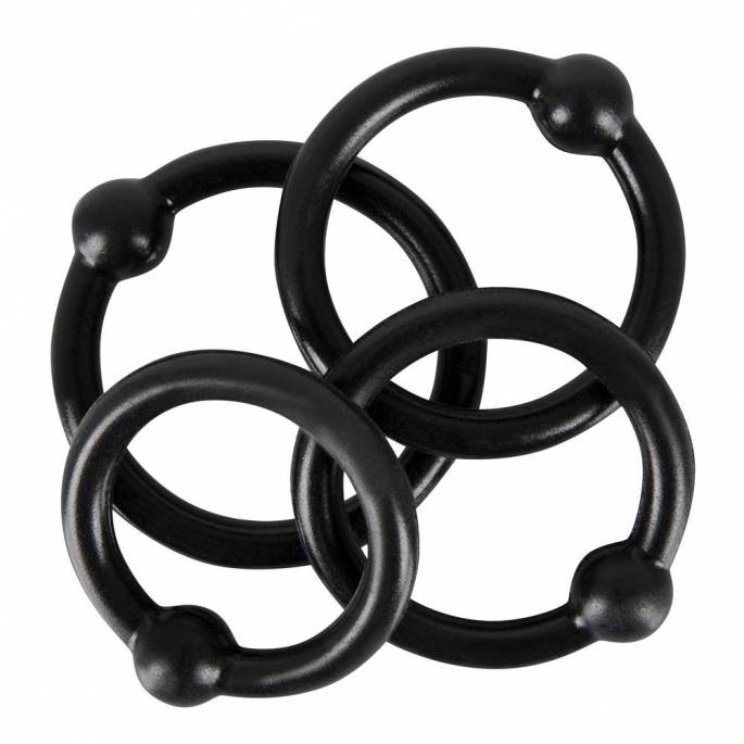 SET 4 COCKRINGS SILICONE NOIR (25.28.30.32mm)
