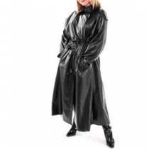 LONG BLACK RAINCOAT WITH BELT