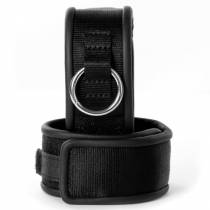 CHEVILLÈRES NYLON ET CUIR NOIR