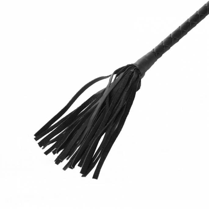 FOUET CUIR CANE NOIR 70 CM