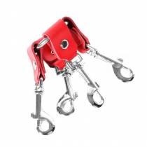 KREUZ KARABINER LEDER ROT