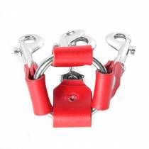 KREUZ KARABINER LEDER ROT