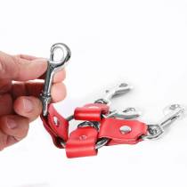 KREUZ KARABINER LEDER ROT