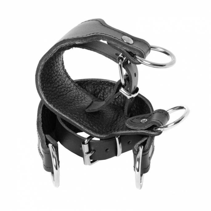 MENOTTES CUIR + ANNEAUX DE CONTRAINTE