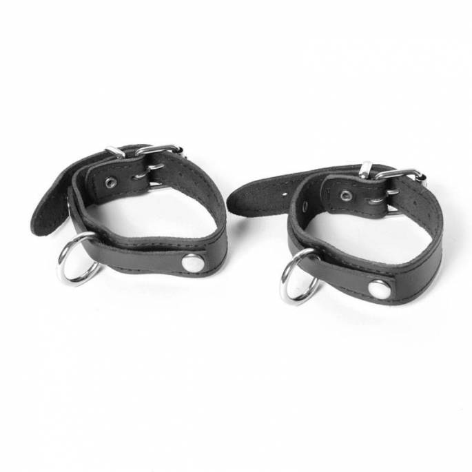 FEINE HANDSCHELLEN AUS SCHWARZEM LEDER