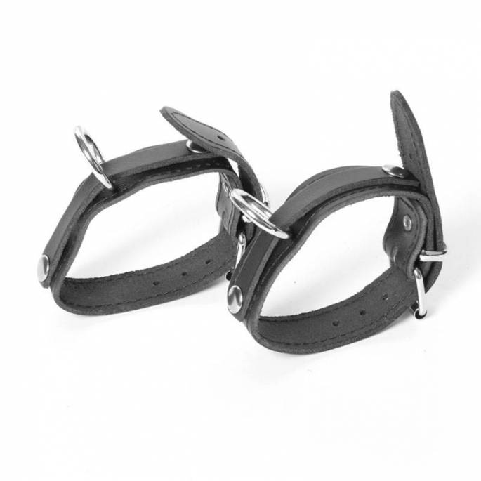 FEINE HANDSCHELLEN AUS SCHWARZEM LEDER