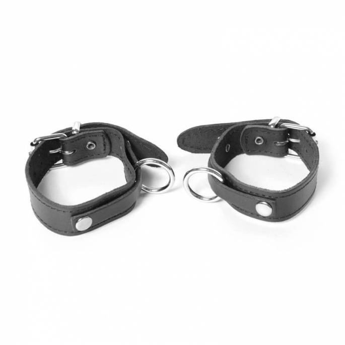 FEINE HANDSCHELLEN AUS SCHWARZEM LEDER