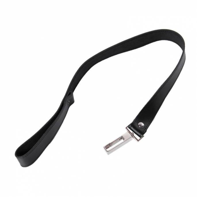 LAISSE CUIR MOUSQUETON CARRE ( L. 50 CM )