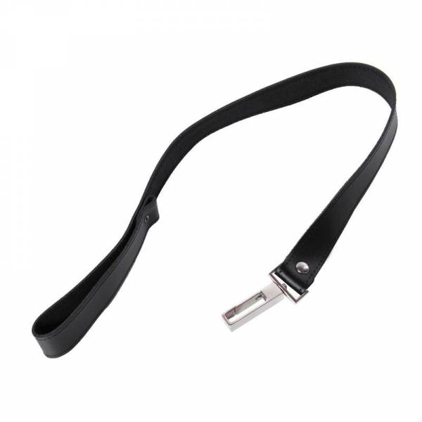 LAISSE CUIR MOUSQUETON CARRE ( L. 50 CM )