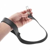 LAISSE CUIR MOUSQUETON CARRE ( 50 CM )