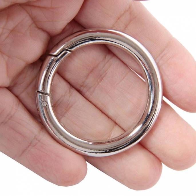 KARABINERHAKEN RING SILBER 45 MM