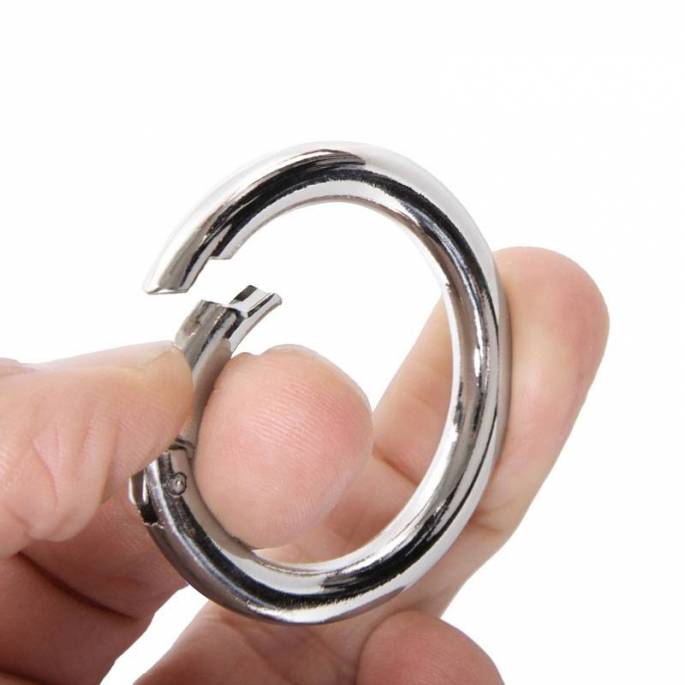 KARABINERHAKEN RING SILBER 45 MM