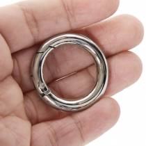 MOUSQUETON ANNEAU ARGENTE 35 MM