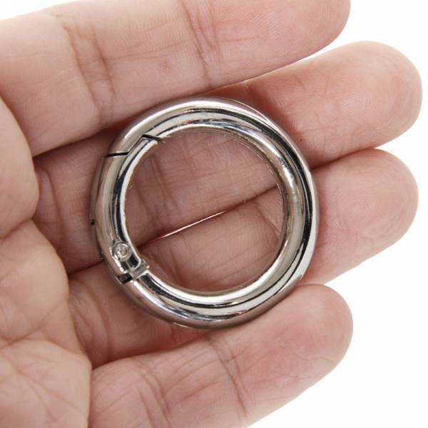 MOUSQUETON ANNEAU ARGENTE 35 MM