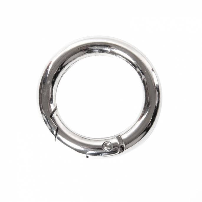 MOUSQUETON ANNEAU ARGENTE 35 MM