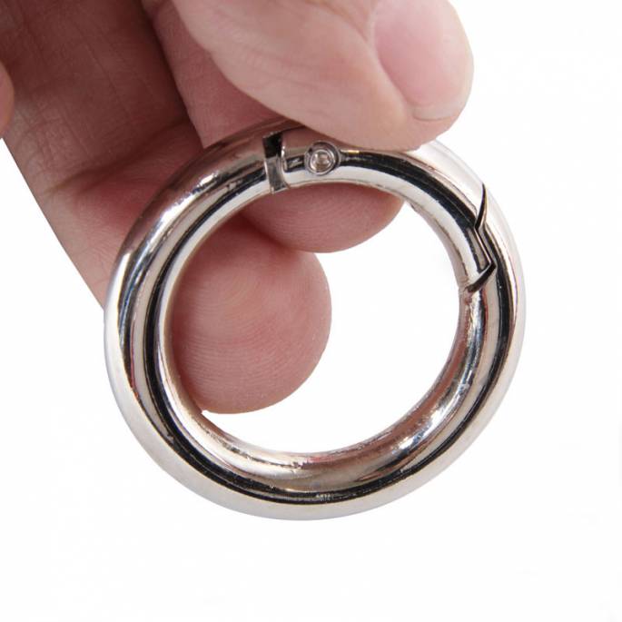 MOUSQUETON ANNEAU ARGENTE 35 MM