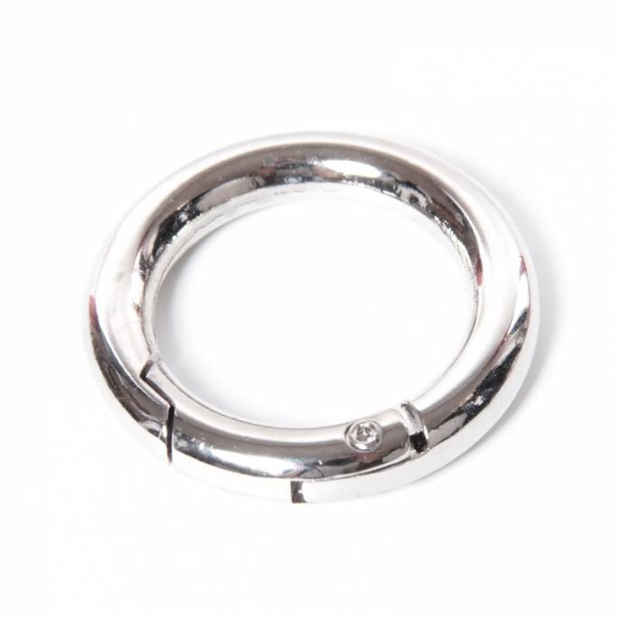 MOUSQUETON ANNEAU ARGENTE 35 MM