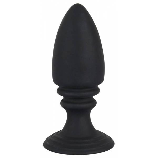 PLUG ANAL SILIKON SCHWARZ Ø4.6cm + VENTOUSE