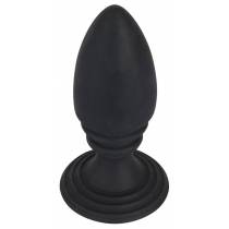 PLUG ANAL SILIKON SCHWARZ Ø4.6cm + VENTOUSE
