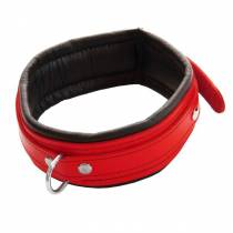 COLLIER CUIR ROUGE /NOIR